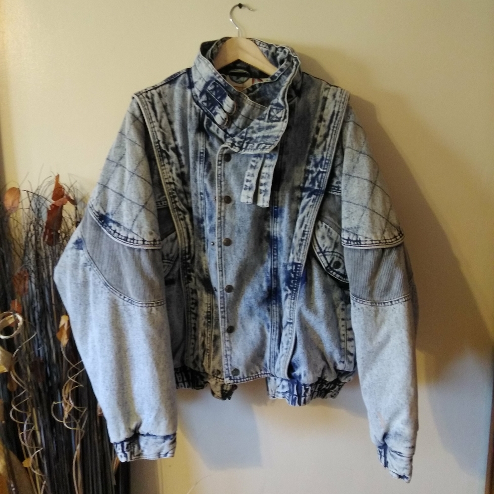 VTG Grudge In Crowd 80s Denim Coat Size XL